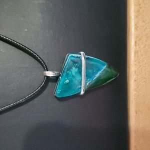 Sapphireskies Designs Handmade Sterling Silver Shattuckite and Dioptase Pendant